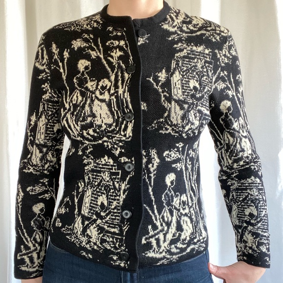 1950s Catalina Jacquard Weave Cardigan Sweater - Picture 2 of 3